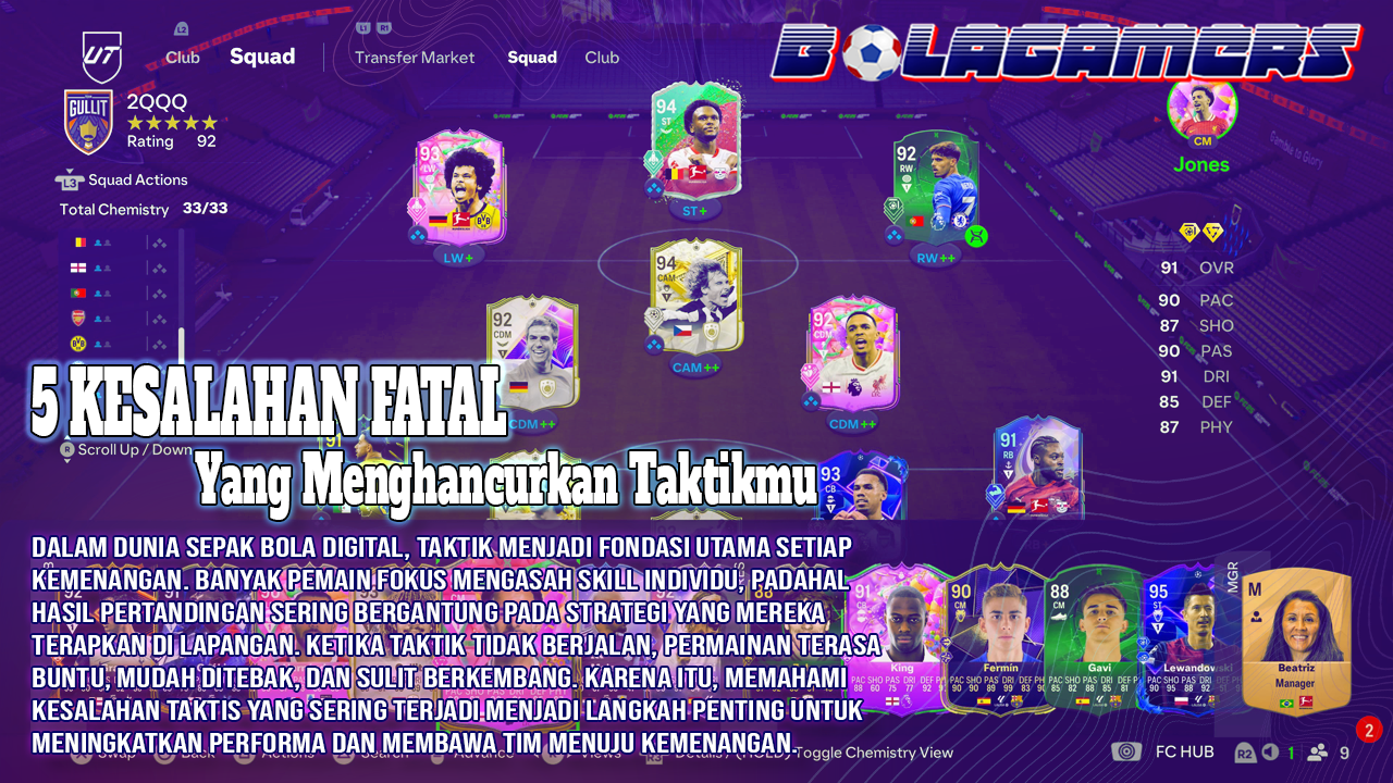 5 Kesalahan Fatal yang Diam-Diam Menghancurkan Taktikmu di EA Sports FC, eFootball, dan Football Manager
