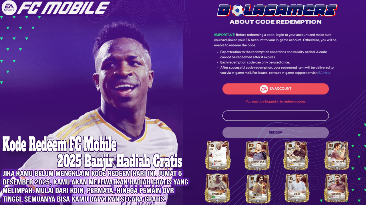 Jangan Lewatkan Kode Redeem FC Mobile Desember 2025 Banjir Hadiah Gratis