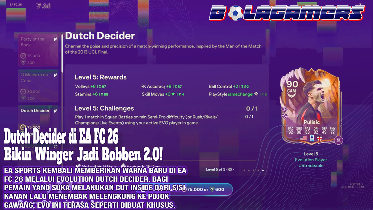 EVO PALING NGGAK MASUK AKAL, Dutch Decider di EA FC 26 Bikin Winger Jadi Robben 2.0!
