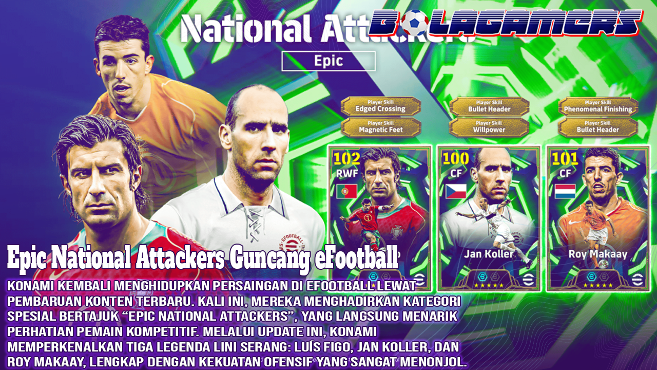 Epic National Attackers Guncang eFootball Figo, Koller, dan Makaay Siap Dominasi Lini Depan