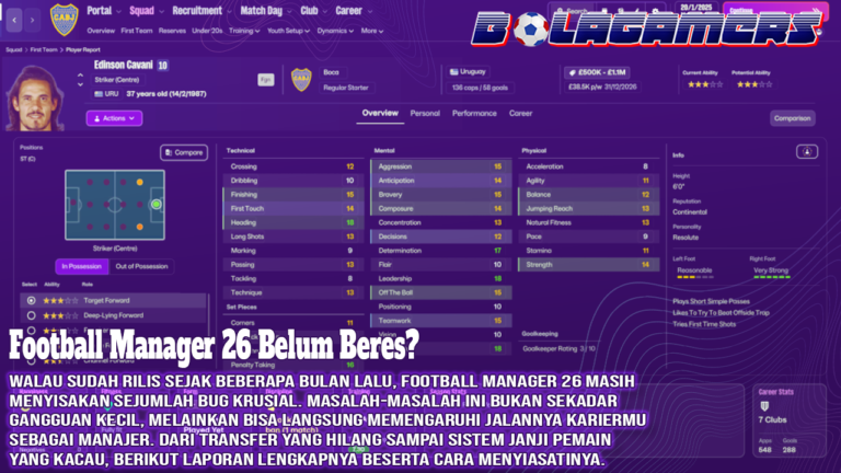 Football Manager 26 Belum Beres 5 Bug Ini Diam-Diam Bisa Hancurkan Save Kamu