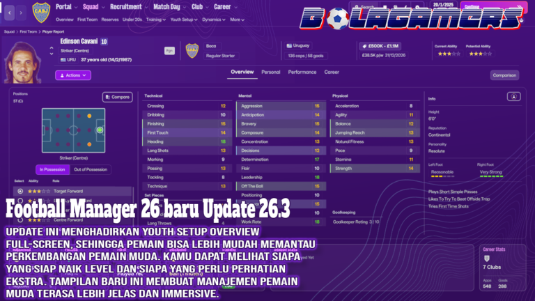 Football Manager 26 baru Update 26.3 Fitur Baru dan Perbaikan yang Bikin Game Makin Hidup